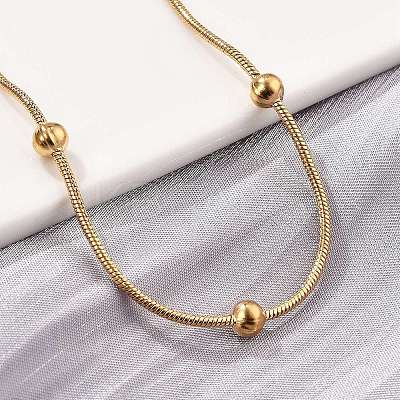304 Stainless Steel Satellite Chains Bracelets for Women BJEW-D337-01D-G-1