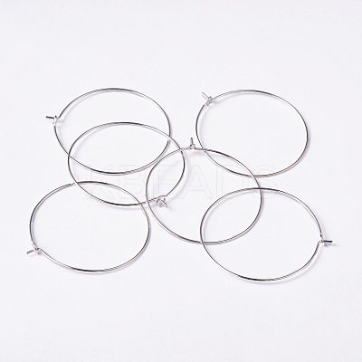 Silver Color Plated Brass Earring Hoops X-EC067-4S-1