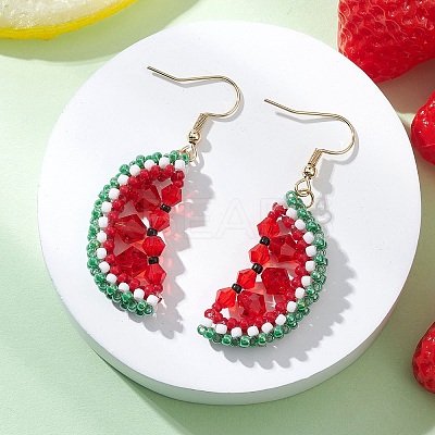 304 Stainless Steel Watermelon Dangle Earrings EJEW-MZ00652-1