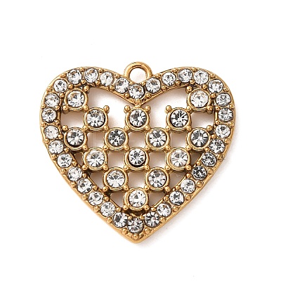 304 Stainless Steel Rhinestone Pendants STAS-G385-10G-02-1