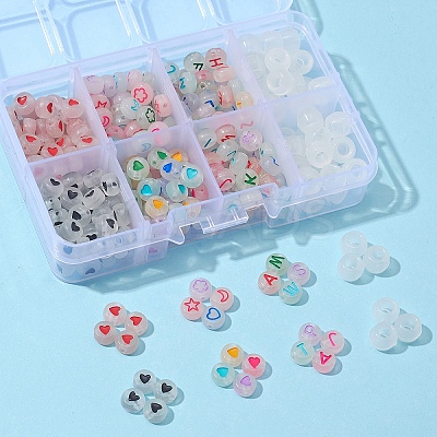 6 Style Luminous Acrylic & Transparent Plastic Beads MACR-FS0001-24-1