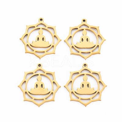 Chakra 201 Stainless Steel Pendants STAS-S119-153G-1