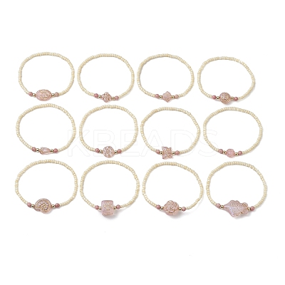 Glass Seed Beads Stretch Bracelets for Women BJEW-JB11266-1