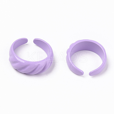 Spray Painted Alloy Cuff Rings RJEW-T011-31C-RS-1