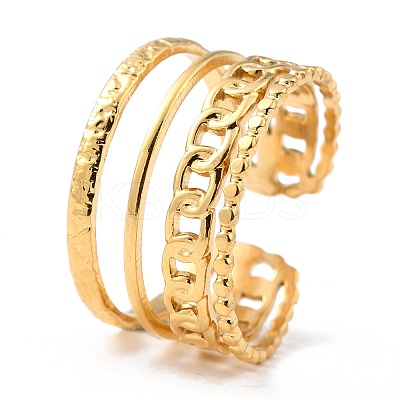 Ion Plating(IP) 304 Stainless Steel Finger Rings LS-RJEW-L102-03G-1