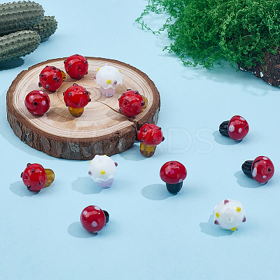 24Pcs 3 Styles Handmade Bumpy Lampwork Beads LAMP-DR0001-11-1