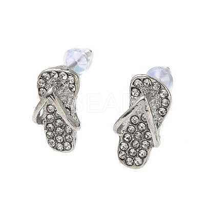 Flip Flop Alloy Crystal Rhinestone Stud Earrings FS-WGD6AB8-02-1