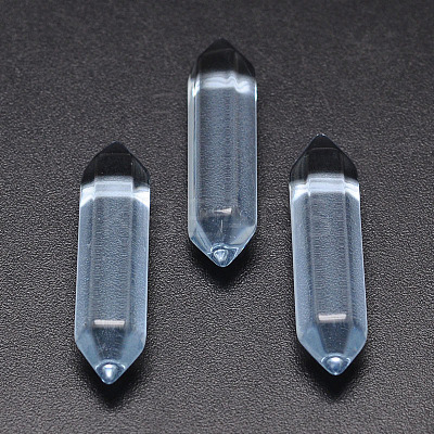 Faceted Bullet Glass Double Terminated Pointed Beads for Wire Wrapped Pendants Making GLAA-K002-30mm-03-1