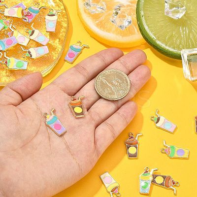 30Pcs 6 Styles Alloy Enamel Pendants ENAM-CJ0003-16-1