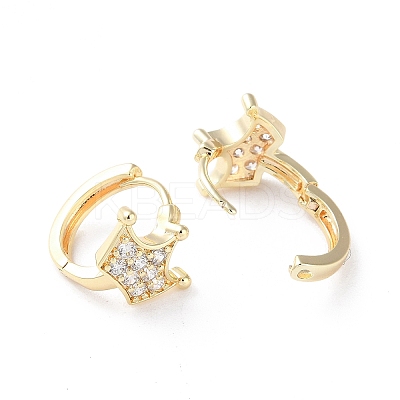 Brass Micro Pave Cubic Zirconia Hoop Earrings EJEW-P259-04G-1