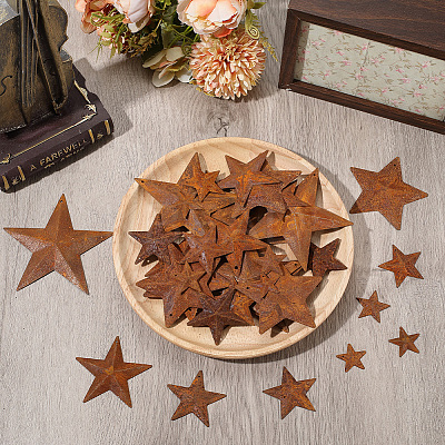 90Pcs 9 Styles Star Rust Iron Big Pendants IFIN-GF0001-12-1