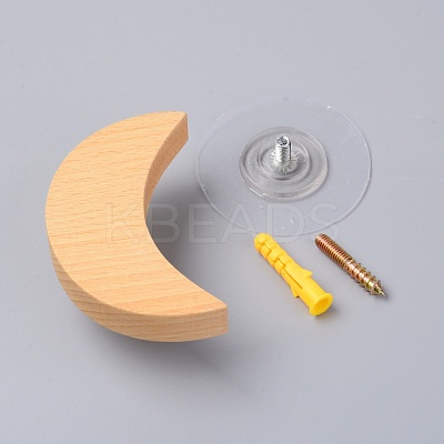 Wood Wall Mounted Hook Hangers HJEW-WH0011-46-1