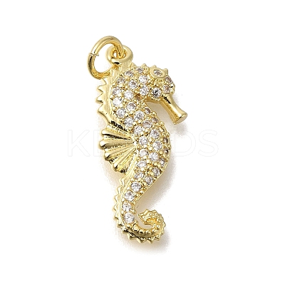 Brass Micro Pave Cubic Zirconia Pendants KK-R002-18G-1