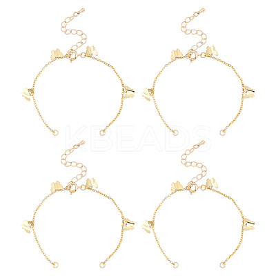 10Pcs Brass Curb Chains Bracelet Making AJEW-UN0001-19-1
