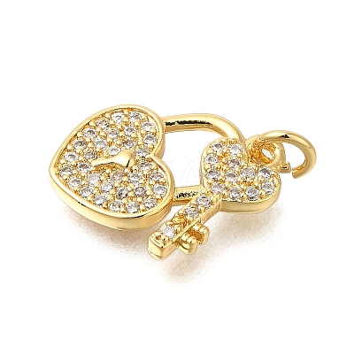 Rack Plating Brass Micro Pave Cubic Zirconia Pendants ZIRC-F142-12B-G-1