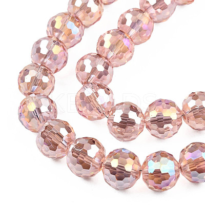 Electroplate Transparent Glass Beads Strands EGLA-N002-46-H02-1
