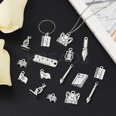 50Pcs 10 Style Tibetan Style Alloy Pendants TIBE-YW0001-70-1