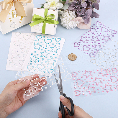 6Pcs 6 Colors Self Adhesive Acrylic Rhinestone Face Gems Stickers AJEW-HY0002-80-1
