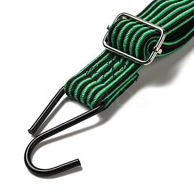 Latex Adjustable Flat Strap with Anti-Rust Iron Hooks AJEW-M042-01A-1