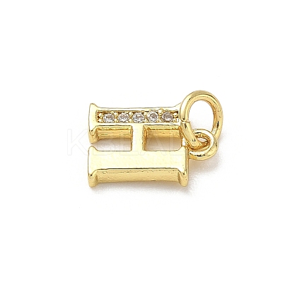 Brass Micro Pave Cubic Zirconia Charms KK-I382-03G-H-1