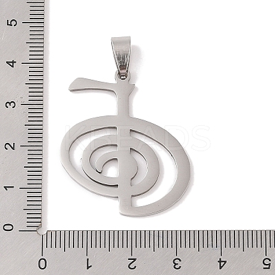 Non-Tarnish Reiki Symbol 201 Stainless Steel Pendants STAS-A094-03A-P-1