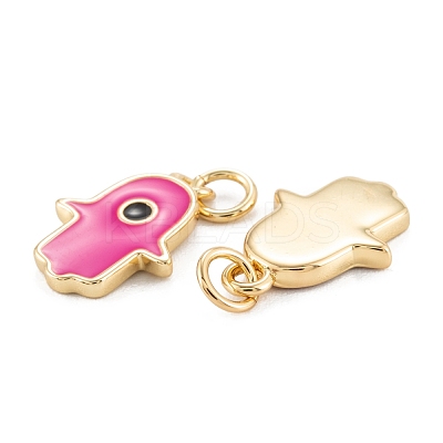 Brass Enamel Pendants KK-P204-11G-B-1