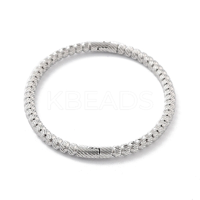 Non-Tarnish 304 Stainless Steel Grooved Hinged Bangles BJEW-P313-01P-1