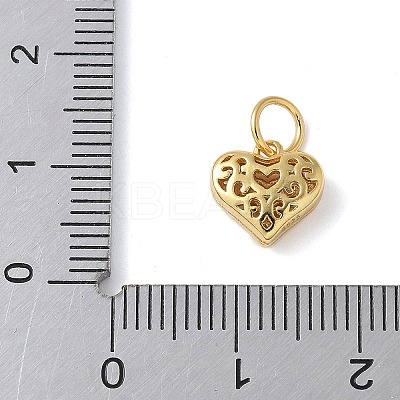 925 Sterling Silver 3D Hollow Flower Heart Charms STER-M099-02G-1