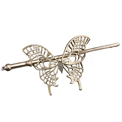 Tibetan Style Alloy Butterfly Hair Sticks PW-WGDEFD2-01-1