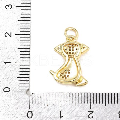 Brass Micro Pave Clear Cubic Zirconia Pendants KK-F938-25G-G-1