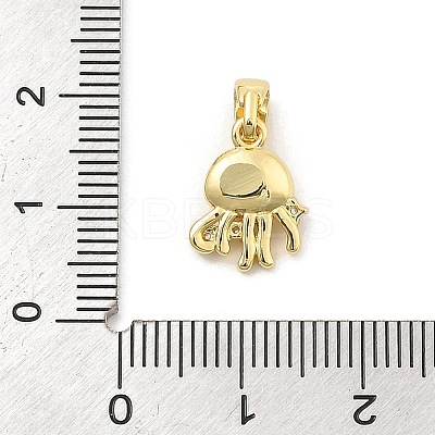 Rack Plating Leaf Brass Clear Cubic Zirconia Pendants KK-S407-13G-E-1