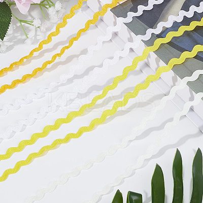 4 Strands 4 Colors Polyester Wave Bending Fringe Trim OCOR-GF0002-43A-1