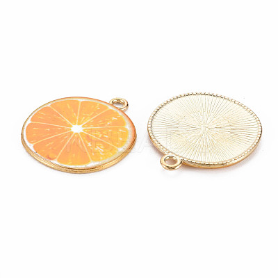 Light Gold Alloy Enamel Pendants ENAM-S126-128-1