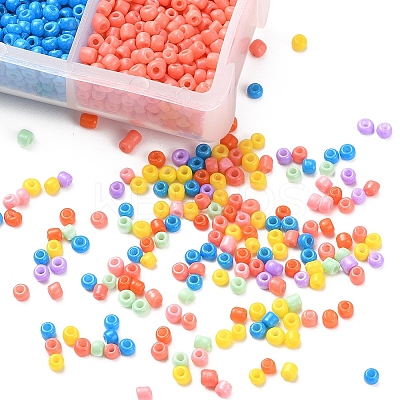 3500Pcs 7 Colors 12/0 Baking Paint Glass Round Seed Beads SEED-YW0001-26-1
