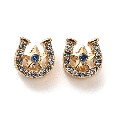 Alloy Rhinestone European Beads FIND-Q115-06G-1