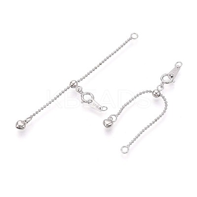 925 Sterling Silver Ball Chain Extenders STER-T008-59S-1