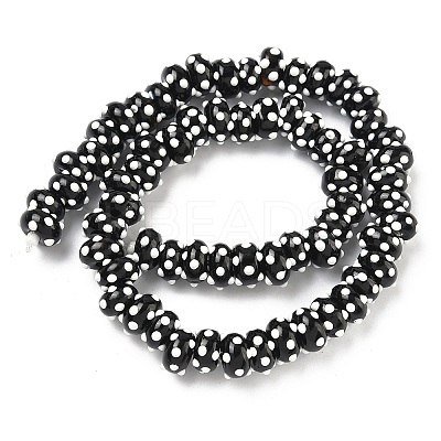 Spray Painted Opaque Glass Enamel Beads GLAA-G128-01-1
