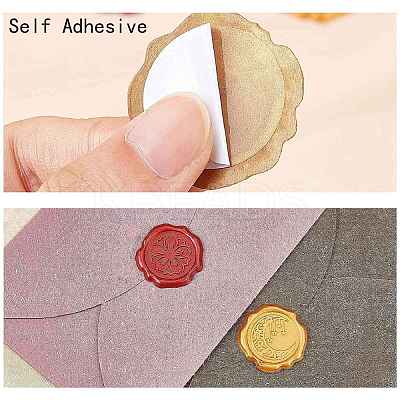 100Pcs Adhesive Wax Seal Stickers DIY-CP0009-47D-1