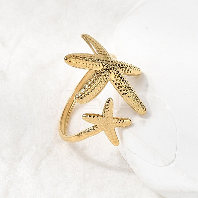 5Pcs 304 Stainless Steel Open Cuff Rings for Women RJEW-K313-10G-1