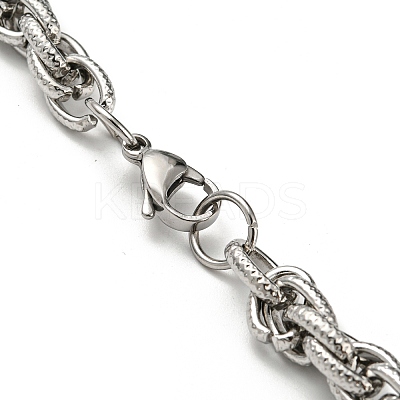 Non-Tarnish 201 Stainless Steel Rope Chain Necklace STAS-Z056-04P-1