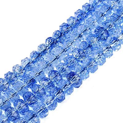 Crackle Transparent Glass Beads Strands GLAA-N068-03A-03-1