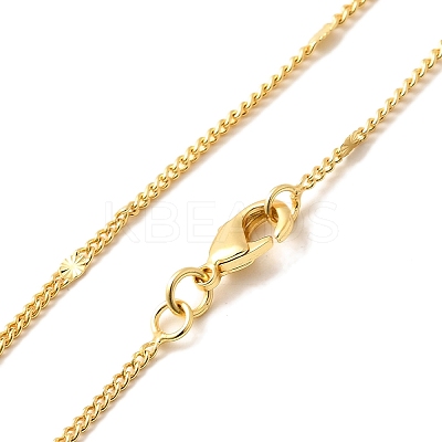 2mm Rack Plating Brass Curb Chain Necklaces for Women Men MAK-L044-24G-1