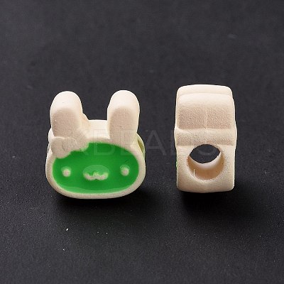 Rubberized Style Acrylic European Beads SACR-E009-21-1