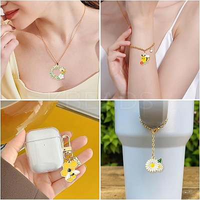 20Pcs 10 Styles Alloy Enamel Pendants ENAM-YW0008-98-1
