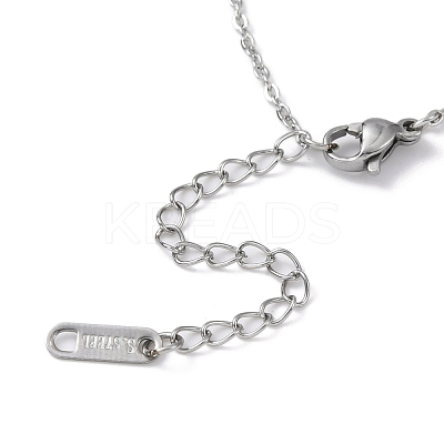 Non-Tarnish Hollow Heart 304 Stainless Steel Pendant Necklaces NJEW-C033-01B-P-1