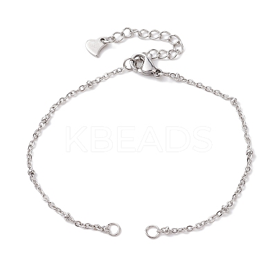 2Pcs 2 Colors 304 Stainless Steel Satellite Chain Bracelet Making AJEW-JB01277-1