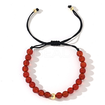 Natural Carnelian Round Beads Braided Bead Bracelets LS-ZJ4066-4-1