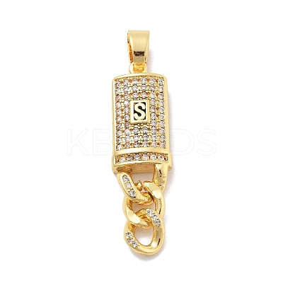 Brass Micro Pave Cubic Zirconia with Enamel Pendants KK-M305-13G-1