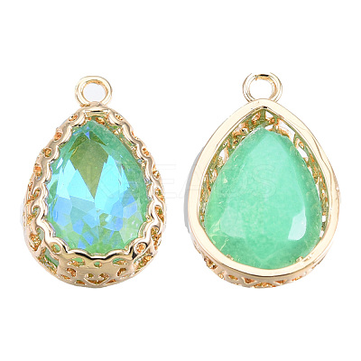 Electroplate K9 Glass Pendants GLAA-N038-46-1