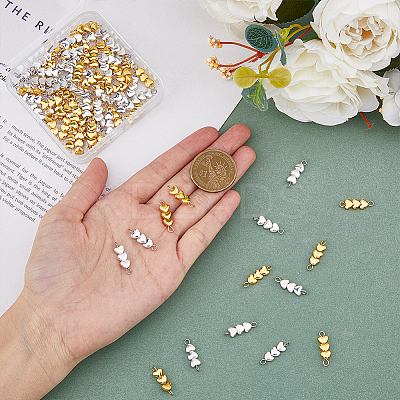 80Pcs 2 Colors Alloy Connector Charms PALLOY-HY0001-01-1